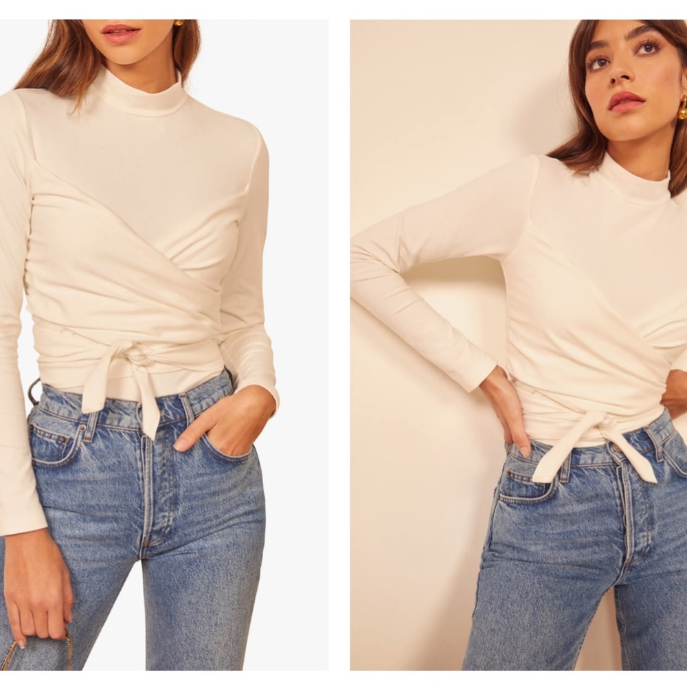 Reformation Lia Mock Neck Top